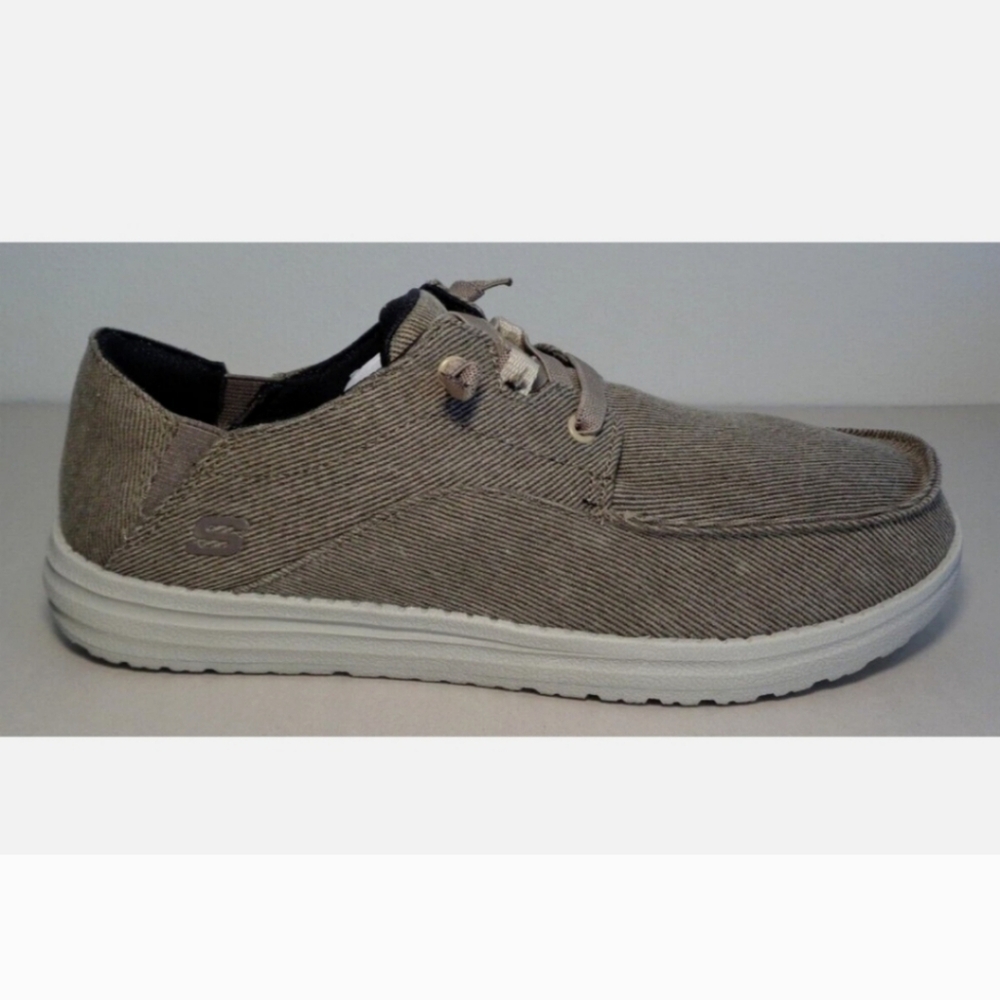 NWT Skechers Men Air Cooled Memory Foam Canvas Slip-On Brown Size 8 - Picture 5 of 6